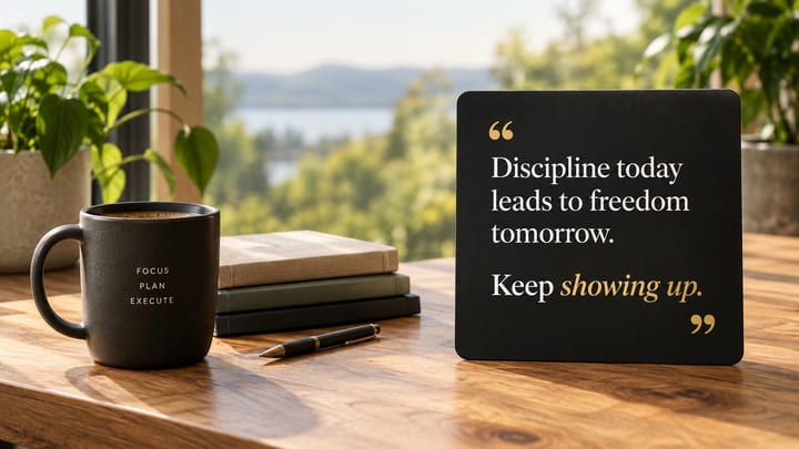 Quote card in a scene made with Krea 2 Medium